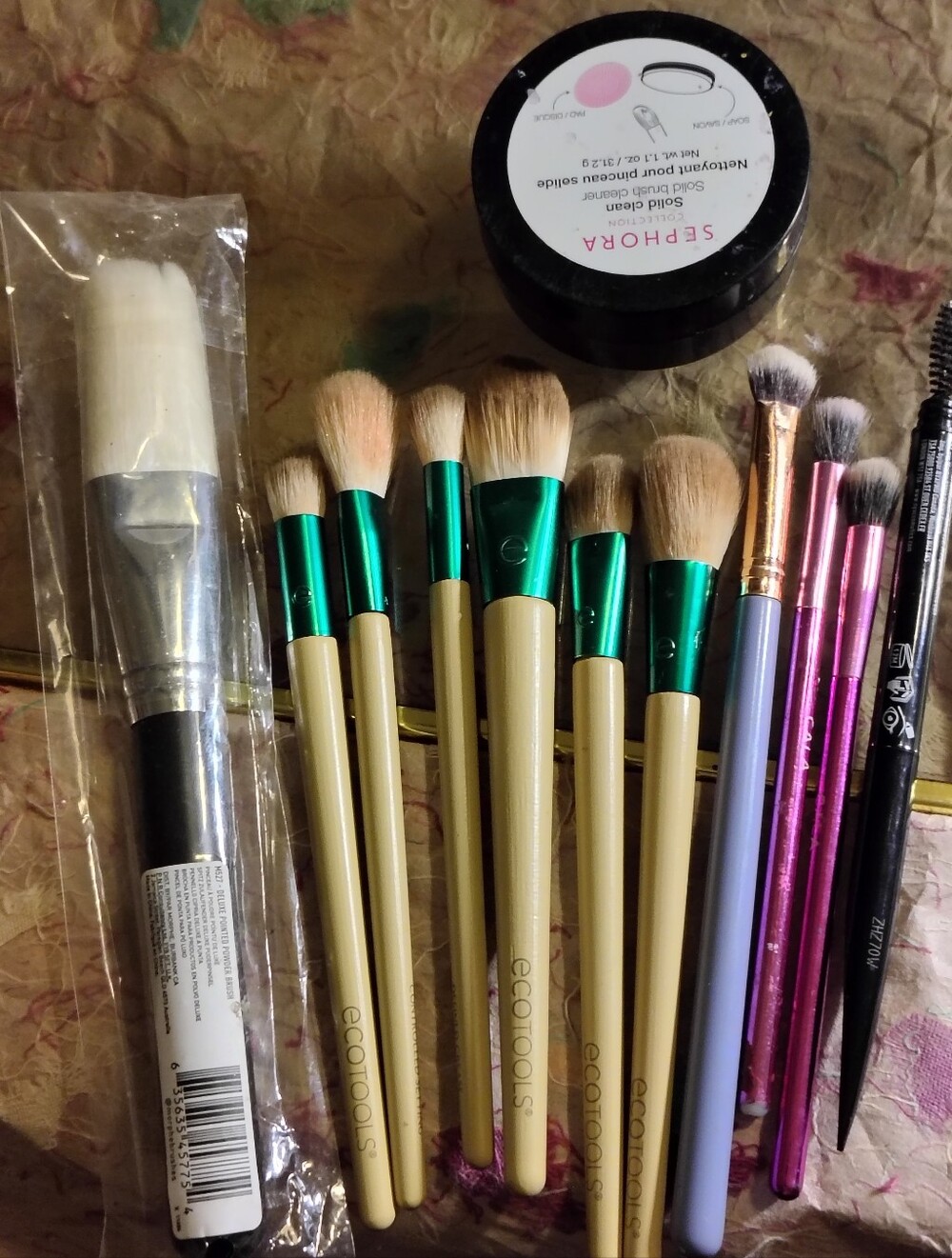 Adrienne Vittadini Tool Bag w/ 10 Brush Lot -Morphe, EcoTools, NYX, Luxie Etc...